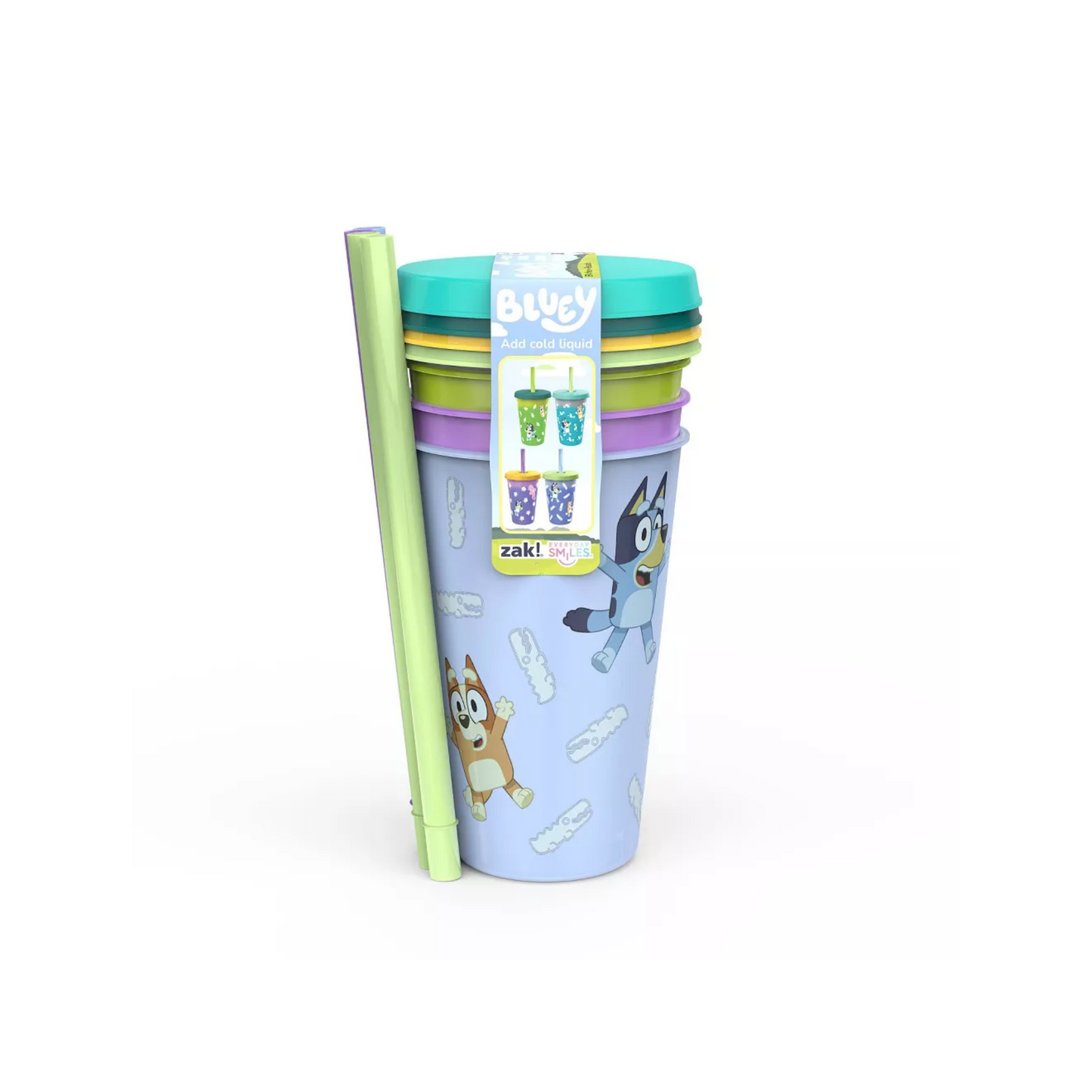 Pack de vasos con cañita Bluey