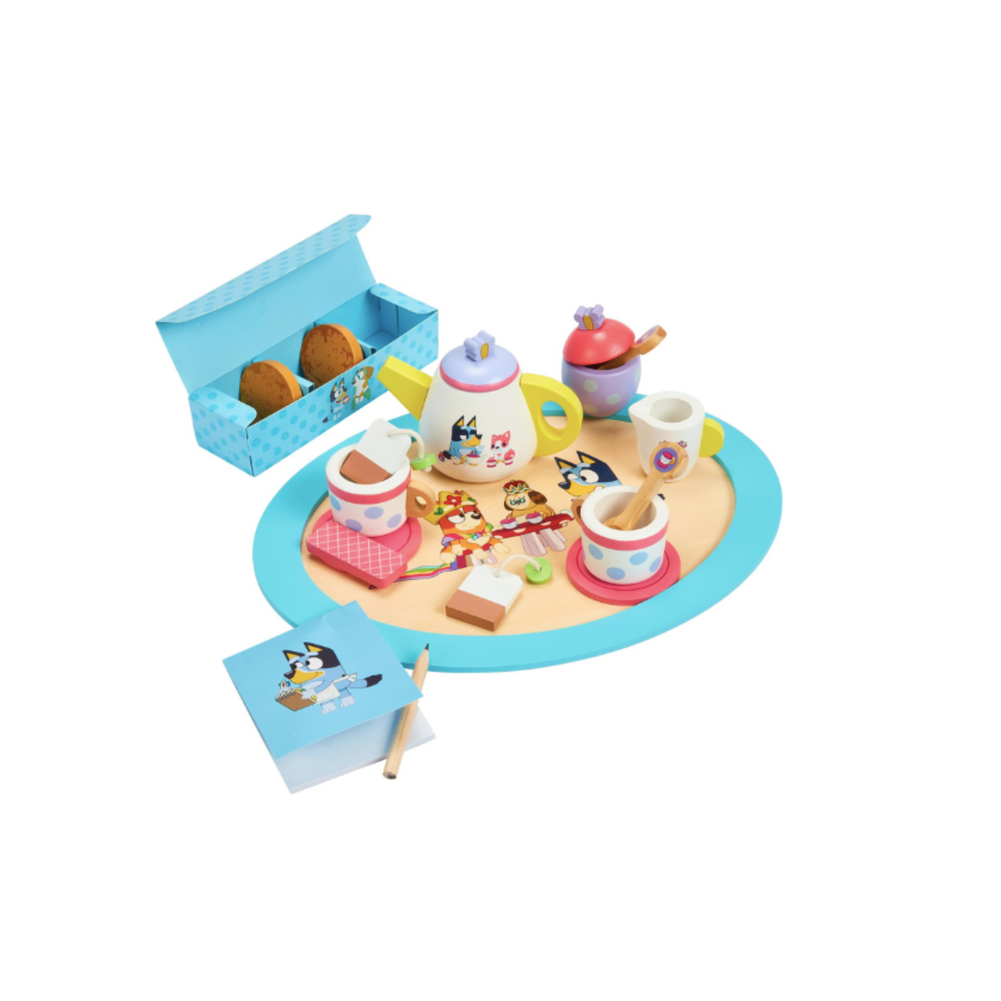 Bluey Juego de fiesta de té de madera