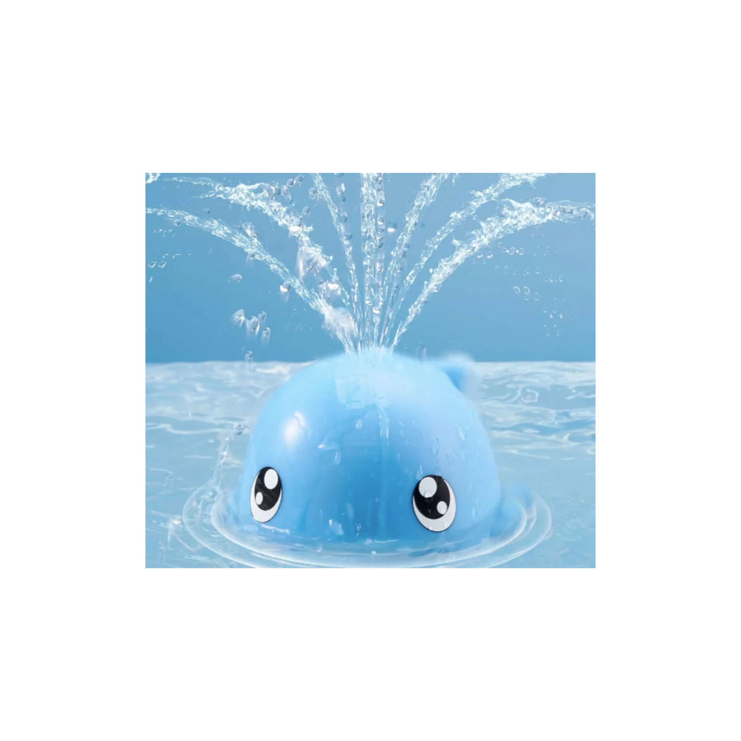Ballena rocía agua y se ilumina