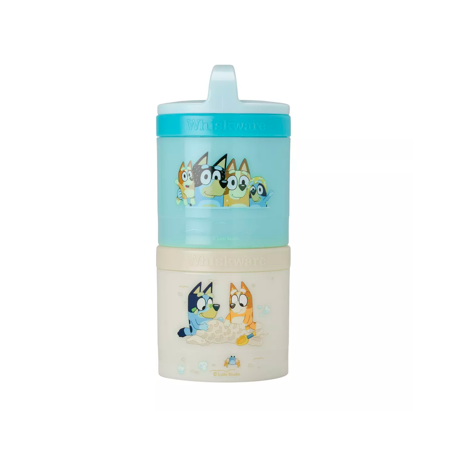 Contenedor Bluey azul y amarillo