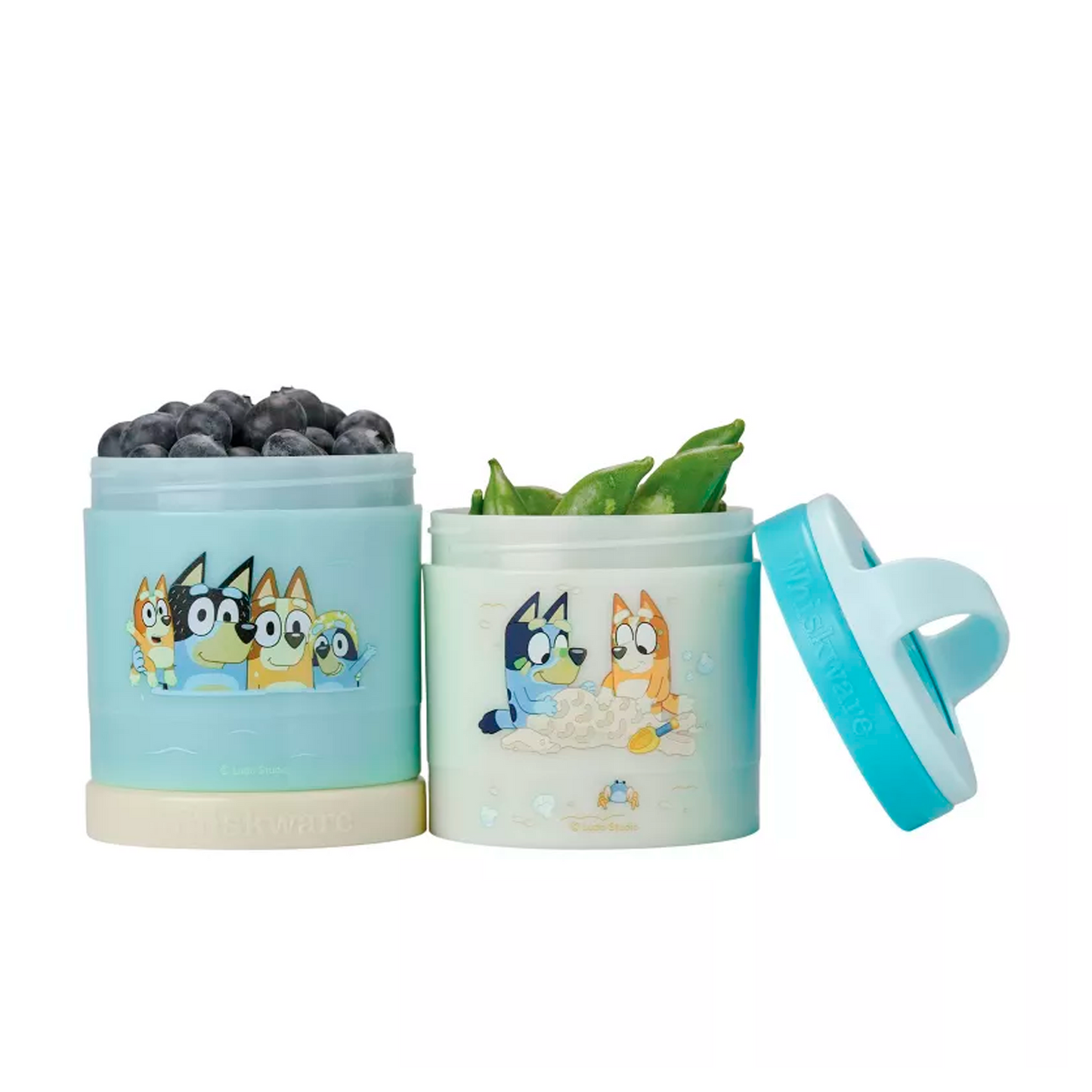 Contenedor Bluey azul y amarillo