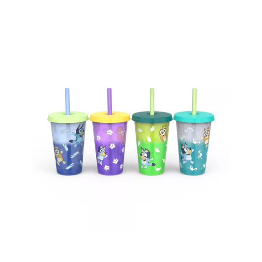 Pack de vasos con cañita Bluey