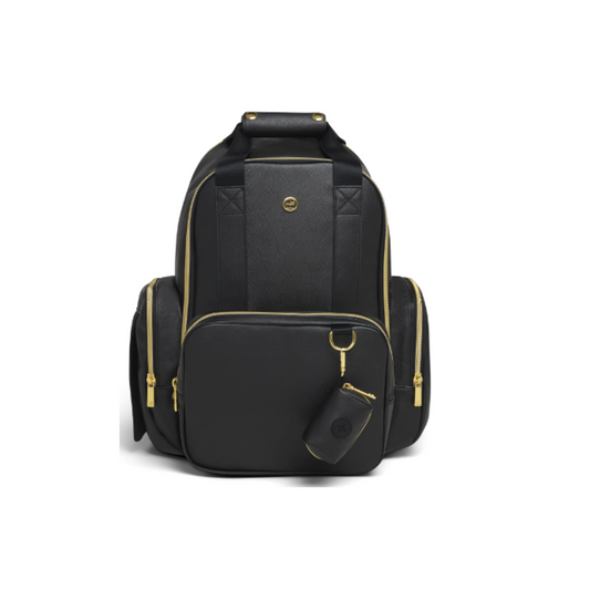 Mochila para Pañales, Cuero Negro