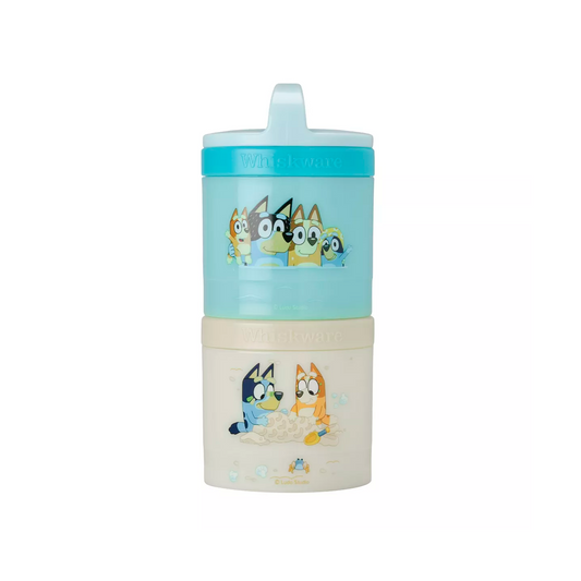 Contenedor Bluey azul y amarillo