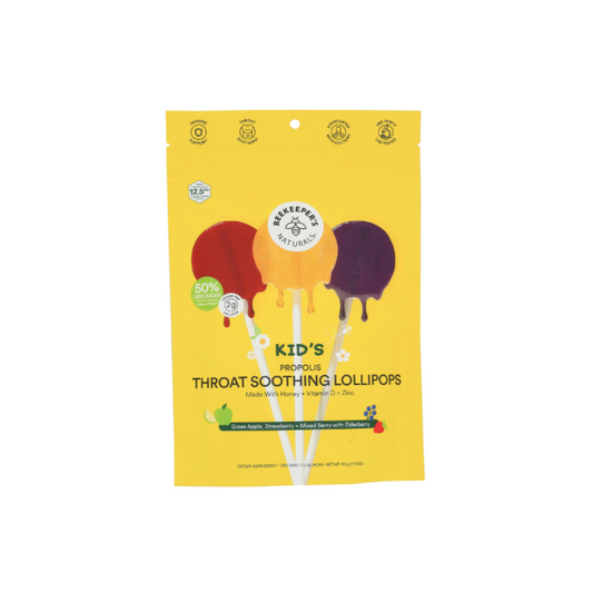 Beekeeper's Naturals Paletas calmantes para la garganta para niños